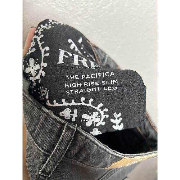 We The Free Free People The Pacifica High Rise Slim Straight Leg Size 26 Black - Picture 10 of 11